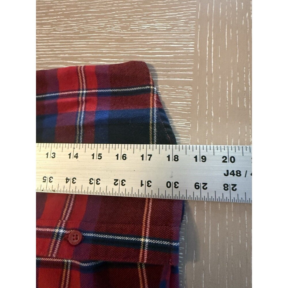 Levi's Kids Red Blue Plaid Flannel Cotton Long Sleeve Button-Up Shirt 6-7 yrs - Picture 4 of 5